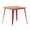 Flash Furniture 31.5 SQ Dining Table Brown Poly Top/Red Frame JJ-T14619-80-BRRD-GG - alternate 9